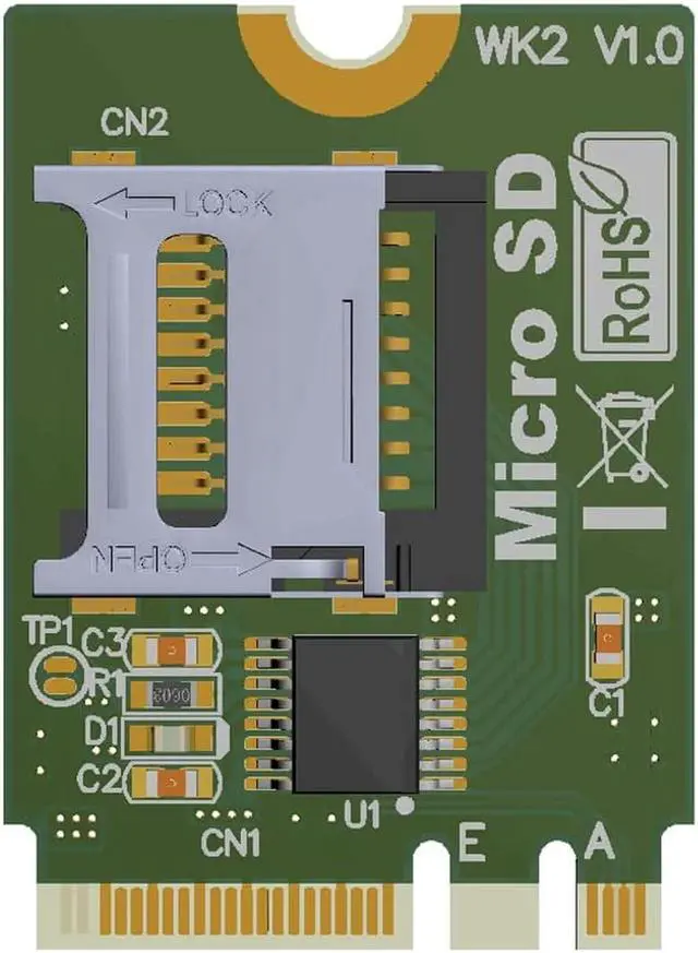 Alt view image 4 of 5 - M.2 NGFF key A.E To Micro sd sdhc sdxc TF card Reader T-Flash Card M.2 A+E Adapter