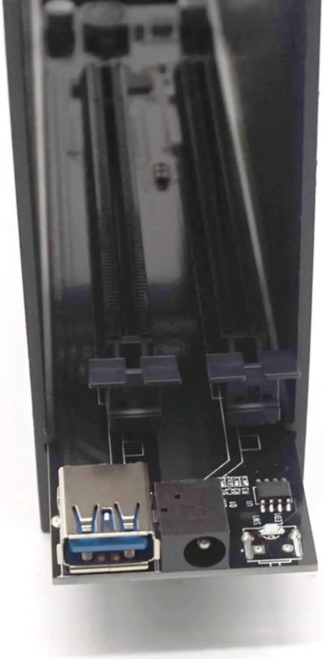 Alt view image 5 of 7 - PCI-e x1 to 2 ports PCIe slots Adapter PCI express to PCIe Riser card with Case