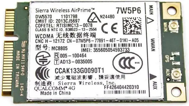 Alt view image 2 of 5 - Unlocked MC8805 DW5570 7W5P6 HSPA+ WWAN Broadband Mobile 4G Module For DELL Latitude E5440 E6440 E6540 E7240 E7440 M4800 M6800