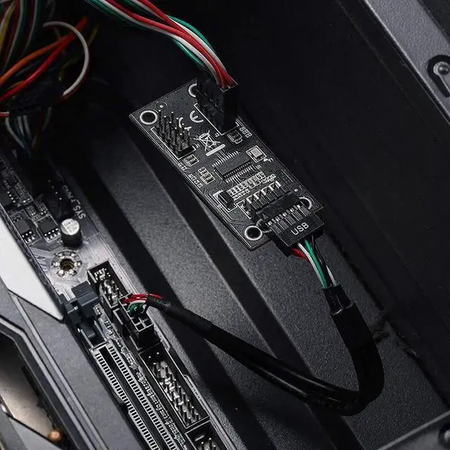 Alt view image 5 of 7 - USB Hub USB Splitter USB2.0 9Pin to Dual 9Pin Hub Adapter Riser Motherboard USB 9Pin Header Connector 1 to 2 Extension Cable