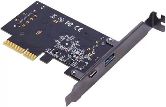 Alt view image 3 of 5 - 10Gb/s PCI-e to usb3.1 Type-C + Type-A expansion card network adapters card For desktop PC computer ASM1142 Chip Protection Case