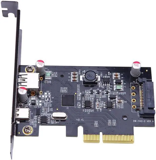 Main image of 10Gb/s PCI-e to usb3.1 Type-C + Type-A expansion card network adapters card For desktop PC computer ASM1142 Chip Protection Case