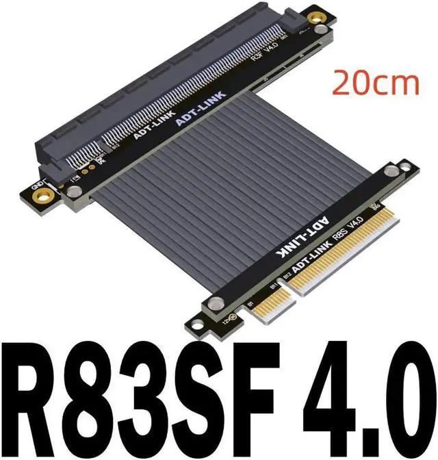 Main image of PCIe 4.0 Riser Cable 4.0 X8 X16 PCI Express Riser Extender Riser Cable for Vertical Mount