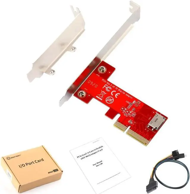 Alt view image 6 of 7 - PCIe3.0 x4 to Oculink SFF-8612 Adapter Card for PCIe NVMe SSD SFF8612 TO pci-e 4x Converter