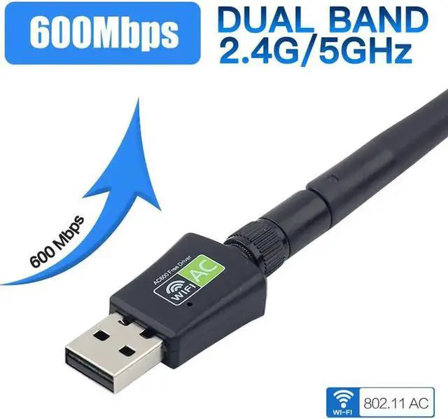 Alt view image 5 of 7 - Free Driver Dual band 600Mbps USB Wifi Adapter Wireless Antenna USB Ethernet PC Wi-Fi Adapter Lan Wifi Dongle AC Wifi Receiver