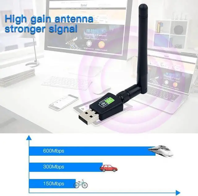 Alt view image 4 of 7 - Free Driver Dual band 600Mbps USB Wifi Adapter Wireless Antenna USB Ethernet PC Wi-Fi Adapter Lan Wifi Dongle AC Wifi Receiver