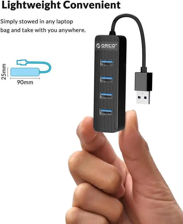 Alt view image 3 of 7 - 4 Port USB 3.0 HUB With Type C Power Supply Port For PC Laptop Computer 7 Port USB Splitter USB3.0 OTG Adapter