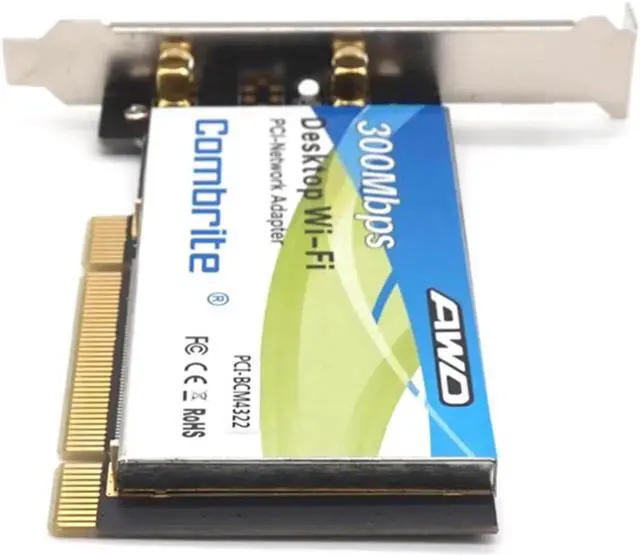 Alt view image 7 of 7 - BCM4322 300Mbps 2.4G Wireless Wlan Wifi PCI Card Desktop Adapter With 6dBi wifi Antenna High Speed