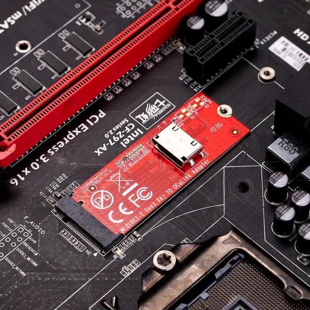 Alt view image 2 of 7 - M.2 M-key PCI-E 3.0 to Oculink SFF-8612 host Adapter for PCIe NVMe SSD