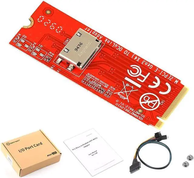 Alt view image 7 of 7 - M.2 M-key PCI-E 3.0 to Oculink SFF-8612 host Adapter for PCIe NVMe SSD