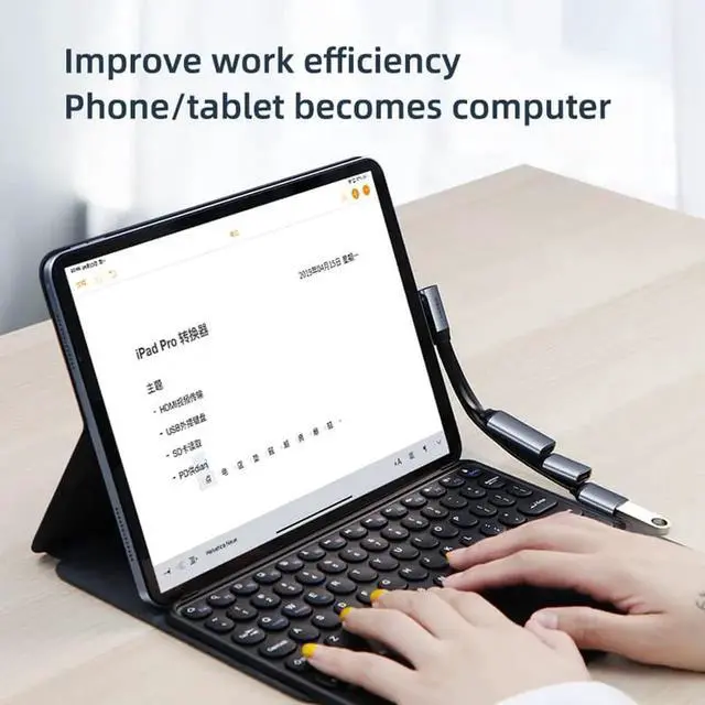 Alt view image 6 of 6 - USB C HUB Card Reader Type-c to USB 3.0 2.0 hub SD Micro SD TF Card Reader OTG Adapter cable for Mobile Phone iPad
