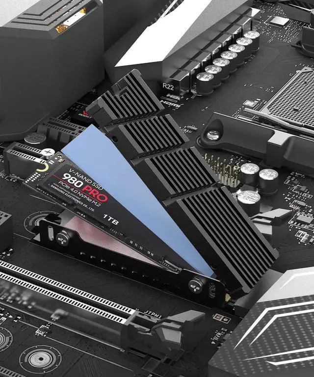 Alt view image 2 of 7 - Cooler II 2280 SSD Heatsink M.2 NVME Radiator Magnesium Aluminum Alloy PC Efficient Radiator with Thermal Silicone pad