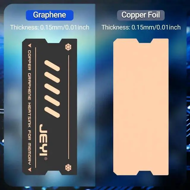 Alt view image 5 of 7 - Graphene Laptop RAM Heatsink, Dual-Layer Graphene and Copper Foil Design Cooler Memory Radiator for DDR5 DDR4 DDR3 DDR2