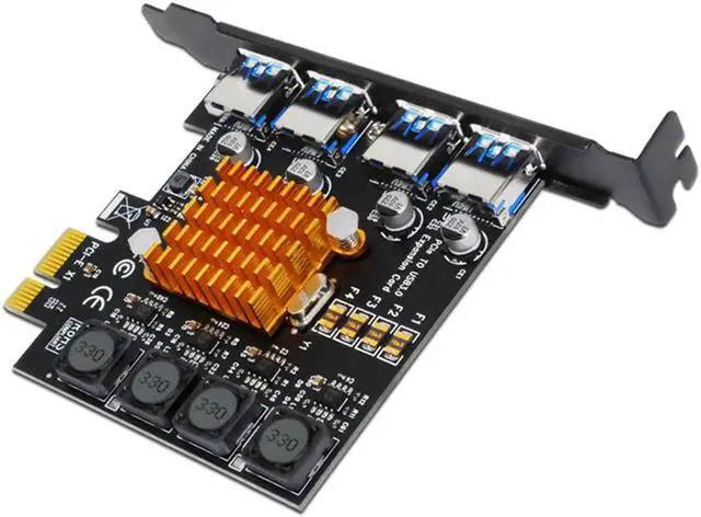 Alt view image 3 of 7 - 4 Port USB 3.0 PCI Express Card USB 3.0 PCI-E Expansion Card Adapter PCIE USB 3.0 HUB Controller Cards USB3.0 PCIE Extender Card
