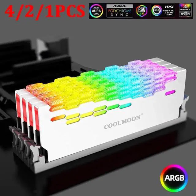 Alt view image 2 of 7 - RA-2 RAM Memory Heat Sink Cooler 5V 3Pin ARGB Colorful Mental Heat For Desktop Computer Cooling PC Accessories