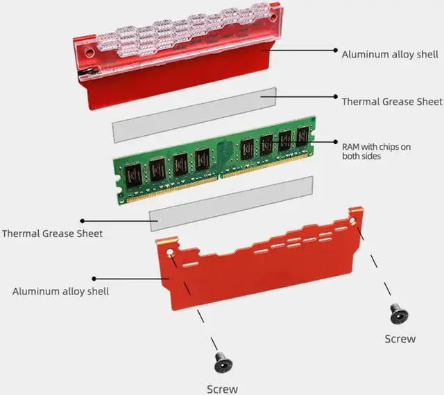 Alt view image 5 of 7 - RA-2 RAM Memory Heat Sink Cooler 5V 3Pin ARGB Colorful Mental Heat For Desktop Computer Cooling PC Accessories