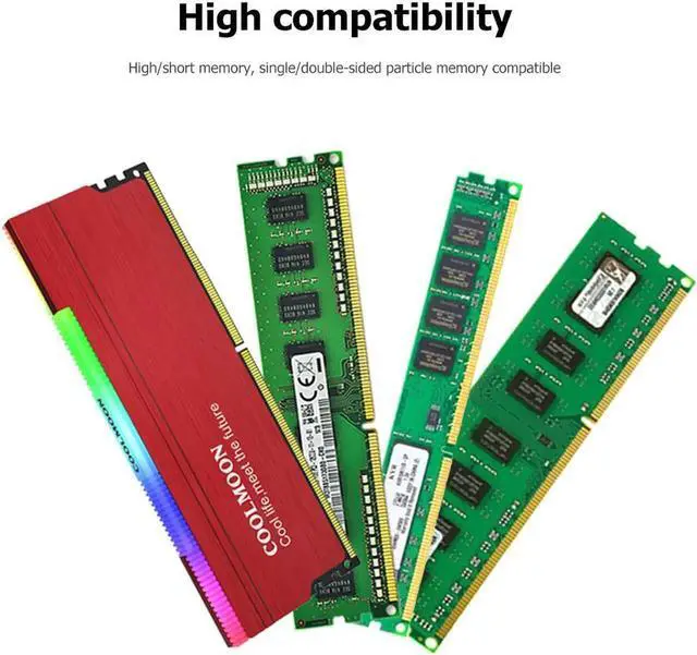 Alt view image 6 of 6 - Aluminum Alloy RAM Heatsink Radiator Cooling Heat Sink Cooler for DDR3 DDR4 Desktop Memory Heat Support RGB Controller