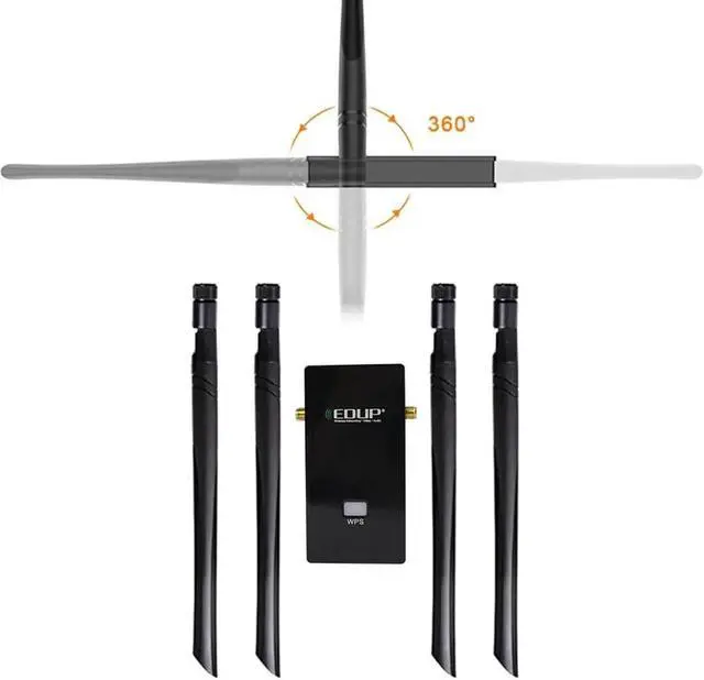 Alt view image 5 of 7 - 5GHz USB WIFI Adapter 1900mbps 802.11ac Long Distance WiFi Receiver with 4*6dBi Antennas USB 3.0 Wireless Ethernet Adapter