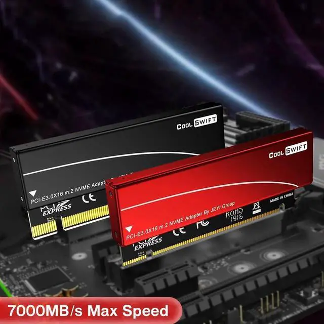 Main image of M.2 NVME To PCIE 4.0 X16 Adapter, pcie x16 Gen4 Expansion Card with Aluminum Heatsink Case, For Samsung 980 PRO, 970 EVO