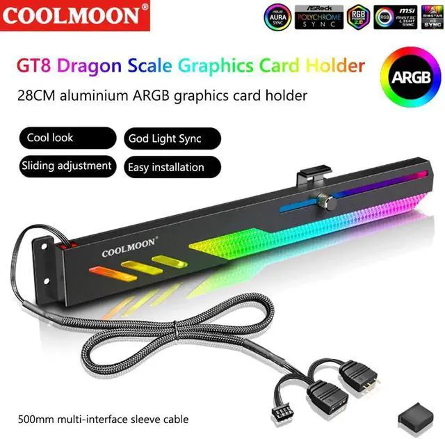 Main image of GT8 Horizontal GPU Support Computer Video Card Stand GPU Holder Support Colorful 5V A-RGB Bracket Computer Graphics Vid