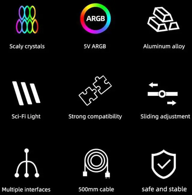 Alt view image 2 of 6 - GT8 Horizontal GPU Support Computer Video Card Stand GPU Holder Support Colorful 5V A-RGB Bracket Computer Graphics Vid