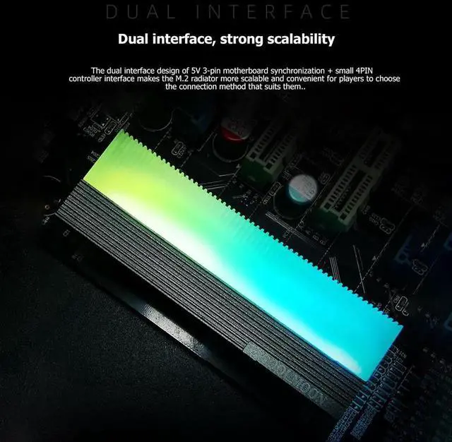 Alt view image 5 of 7 - 5V ARGB M2 SSD Heatsink Cooler Vest M.2 2280 Solid State Hard Disk Thermal Pads Radiator Heat Dissipation Pad