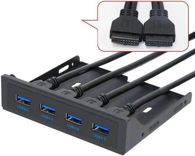 Main image of 19Pin 20Pin 4 Port USB 3.0 HUB Front Panel Combo Bracket USB 3.0 Hub Adapter for PC Desktop 3.5" FDD Floppy Disk Drive Bay