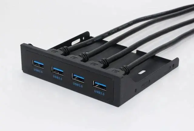 Alt view image 6 of 6 - 19Pin 20Pin 4 Port USB 3.0 HUB Front Panel Combo Bracket USB 3.0 Hub Adapter for PC Desktop 3.5" FDD Floppy Disk Drive Bay