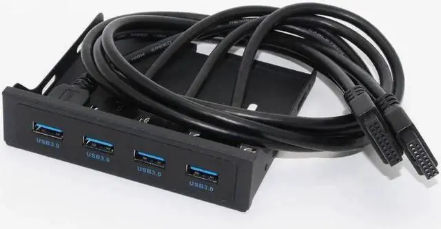 Alt view image 4 of 6 - 19Pin 20Pin 4 Port USB 3.0 HUB Front Panel Combo Bracket USB 3.0 Hub Adapter for PC Desktop 3.5" FDD Floppy Disk Drive Bay