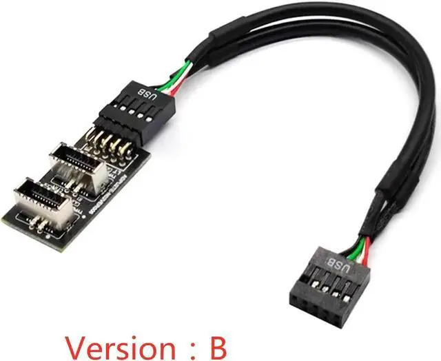 Main image of Dual USB 3.1 Front Panel Socket Key-A Type-E to USB 2.0 9Pin Mainboard Header Male Cable Extension Adapter with Magnetic Pad