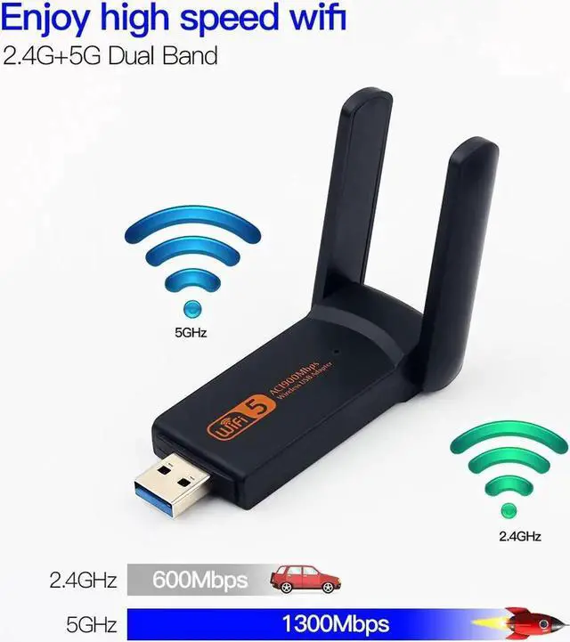 Alt view image 4 of 7 - Wifi Adapter Dual Band 1900M Wi-Fi USB 3.0 Wireless Dongle Antenna LAN Ethernet 5G 2.4Ghz Network Card AP Receiver
