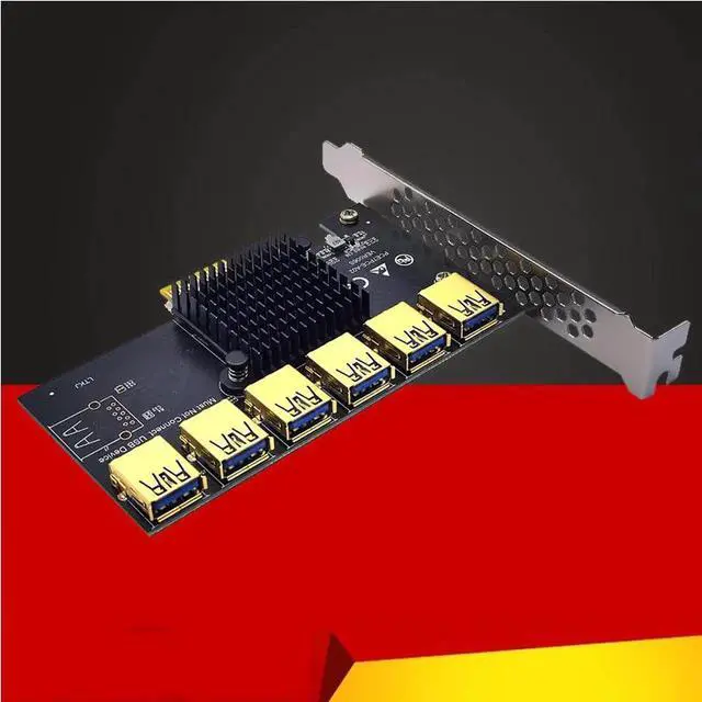 Main image of PCI Express Multiplier PCIE 1 to 6 USB3.0 Riser Card for PCI Express X16 Riser Graphic Card ETH Bitcoin Miner Mining