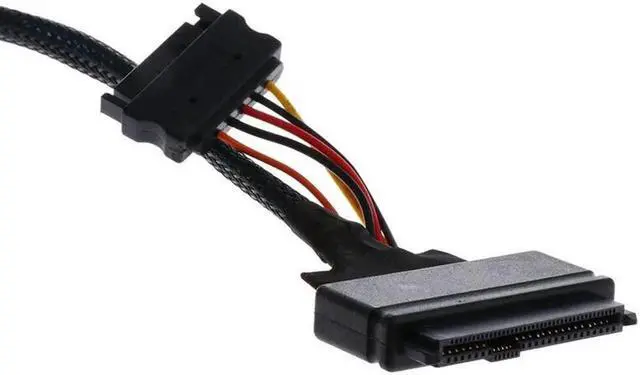 Alt view image 5 of 7 - Mini SAS SFF 8643 to U.2 SFF-8639 Cable with 15 Pin Female SATA Connector SSD Power Cable Wire 12Gb/S 1.64ft