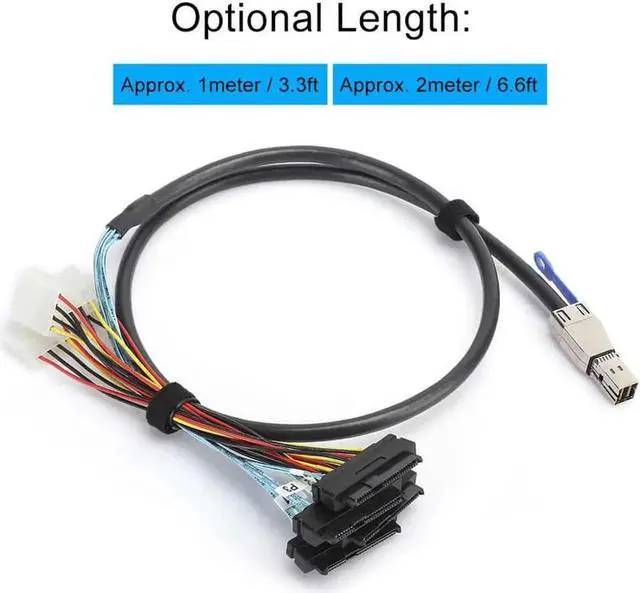 Alt view image 4 of 7 - External Hard Disk Cable Mini SAS SFF-8644 to SFF-8482 Server Computer Accessories 1m/2m Optional