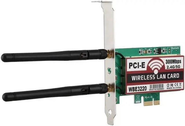 Alt view image 4 of 7 - 2 Antenna network card 4G/5G 300Mbps PCI-E X1 WiFi Wireless Card Adapter Chipset for BCM4322 WBE3220
