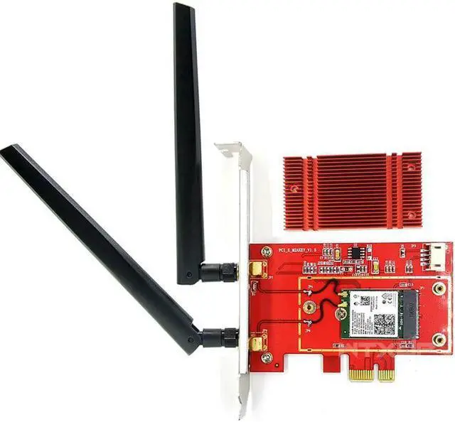 Alt view image 2 of 6 - 2973Mbps WiFi6 PCI Express Bluetooth 5.1 Adapter Dual Band 2.4G/5GHz 802.11ac/ax Intel AX200 PCIe Wireless Network Card