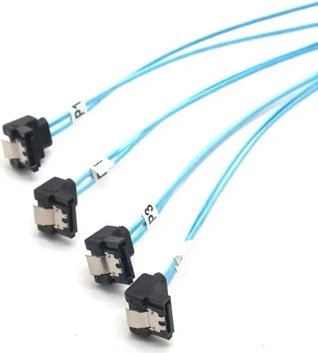 Alt view image 3 of 7 - Hard Disk Splitter Cable Mini SAS SFF-8087 to 4 SATA 90 Degree Splitter Breakout Cable Conversion Adapter Cable