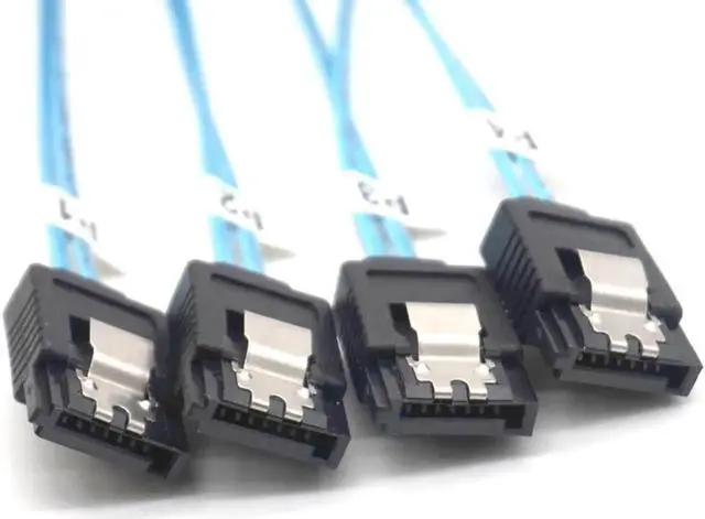 Alt view image 3 of 7 - SAS SATA Cable Mini-SAS SFF-8087 to 4 SATA Cable Mini SAS 4i SFF8087 36P To 4 SATA 7P Cable