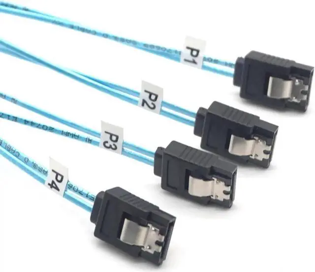 Alt view image 6 of 7 - SAS SATA Cable Mini-SAS SFF-8087 to 4 SATA Cable Mini SAS 4i SFF8087 36P To 4 SATA 7P Cable