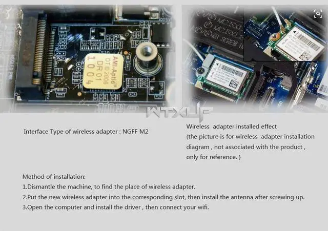 Alt view image 5 of 5 - DW1820A BCM94350ZAE BCM94356ZE 802.11ac BT4.1 867Mbps wifi Adapter BCM94350 M.2 NGFF WiFi Wireless Card better than BCM94352Z