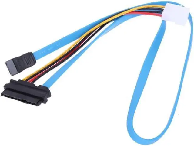 Alt view image 6 of 7 - 7 Pin SATA Serial ATA to SAS 29 Pin and 4 Pin Power Cable 7Pin SATA Female to LP4 Male 29Pin SAS Female Adapter Connector