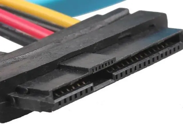 Alt view image 2 of 7 - 7 Pin SATA Serial ATA to SAS 29 Pin and 4 Pin Power Cable 7Pin SATA Female to LP4 Male 29Pin SAS Female Adapter Connector