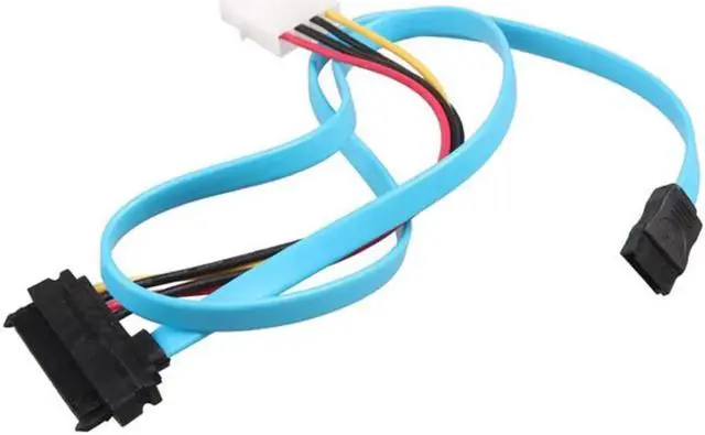 Main image of 7 Pin SATA Serial ATA to SAS 29 Pin and 4 Pin Power Cable 7Pin SATA Female to LP4 Male 29Pin SAS Female Adapter Connector