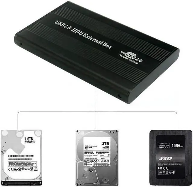 Alt view image 6 of 7 - USB2.0 Hard Drive Disk Enclosure HDD External Box Case Caddy for 2.5" IDE HDD with LED Indicator Light For Desktop Computer PC