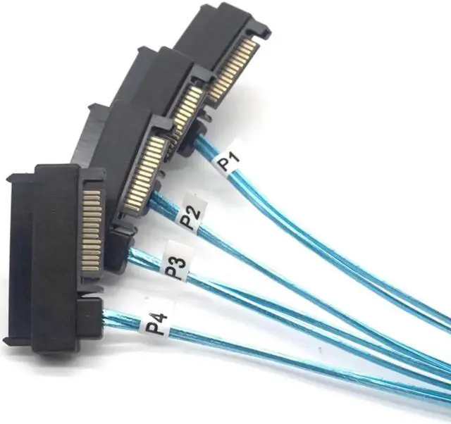 Alt view image 5 of 6 - SAS SATA Cable Internal Mini SAS 36pin SFF-8087 to (4) 29pin+15Pin SFF-8482 connectors with SATA Power