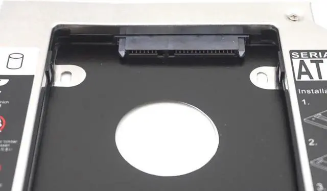 Alt view image 5 of 7 - Universal SATA 3.0 2nd HDD Caddy 9.5mm for 2.5" 2TB SSD Case Hard Disk Enclosure with LED for Laptop DVD-ROM Optical Bay