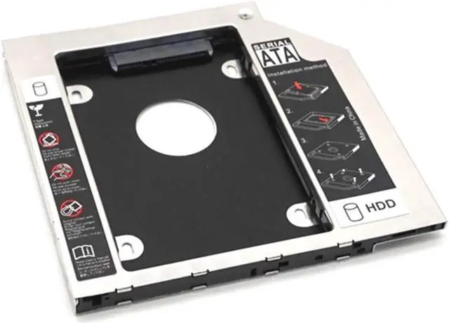 Alt view image 7 of 7 - Universal SATA 3.0 2nd HDD Caddy 9.5mm for 2.5" 2TB SSD Case Hard Disk Enclosure with LED for Laptop DVD-ROM Optical Bay