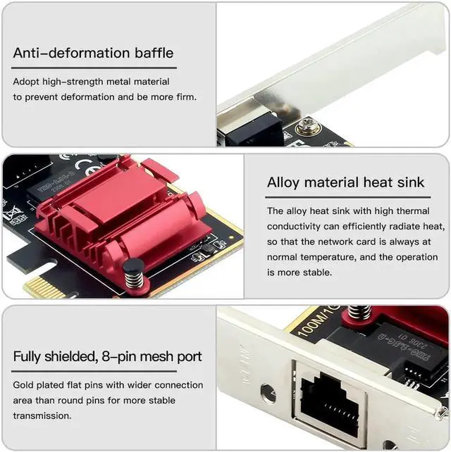 Alt view image 6 of 6 - 2.5G PCI-E To RJ45 Network Card Adapter RTL8125 Chipset Gigabit Ethernet PCI Express Network Card 10/100/2500Mbps For Win7/10/11