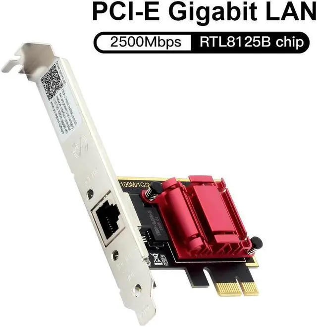 Alt view image 2 of 6 - 2.5G PCI-E To RJ45 Network Card Adapter RTL8125 Chipset Gigabit Ethernet PCI Express Network Card 10/100/2500Mbps For Win7/10/11