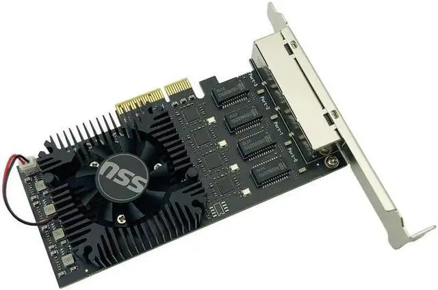 Alt view image 5 of 6 - 2.5Gb Ethernet PCIE 4 Port Network Card Adapter 2.5Gbps PCI Express X4 RTL8125B Chip RJ45 2500Mbps LAN Card with Cooling Fan